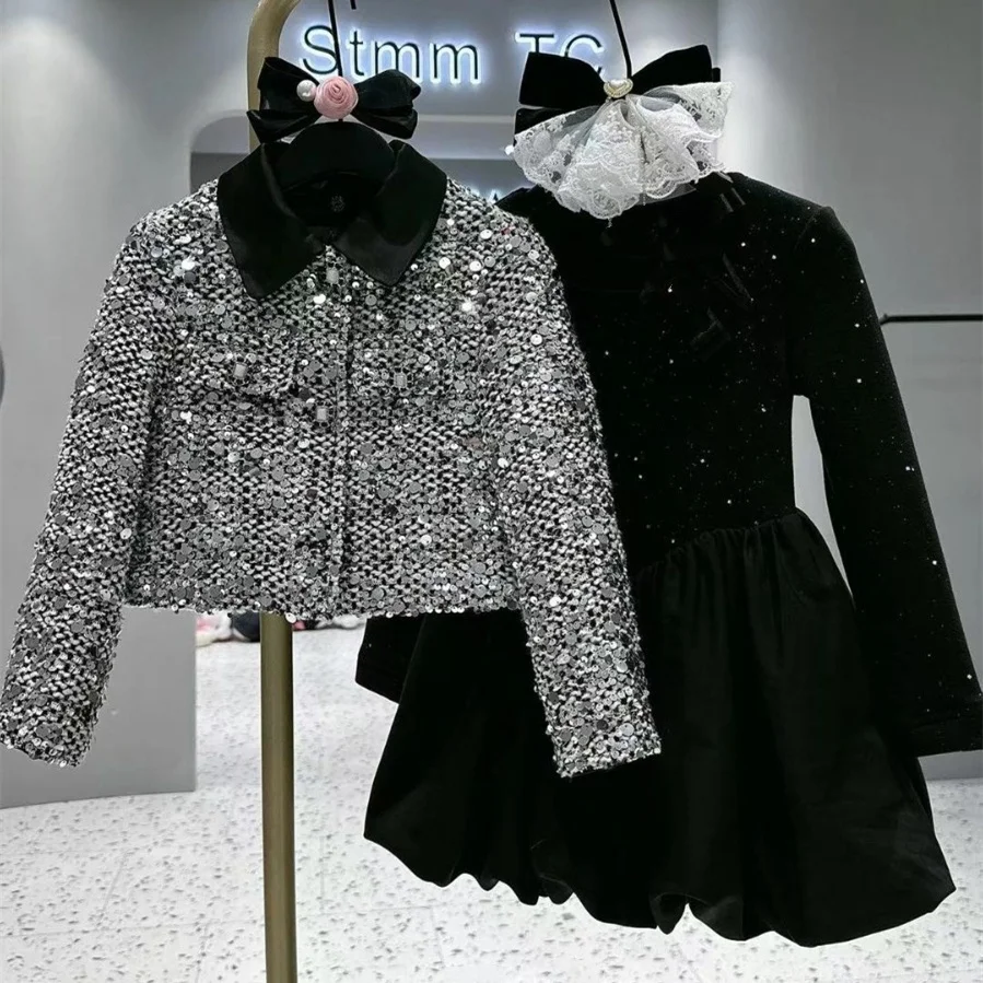 

Girls Clothing Sets Autumn Winter Kids Child Toddler Cartoon Rabbit Coat and Dress Clothes Suit Children Girl Birhtday Clothes