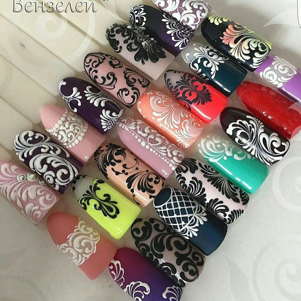 21*14,8 cm * 12 stücke Nail Art Training Praxis Blumen Linien Malerei Vorlage Set Nägel Malerei Lernbuch Maniküre Salon Werkzeug