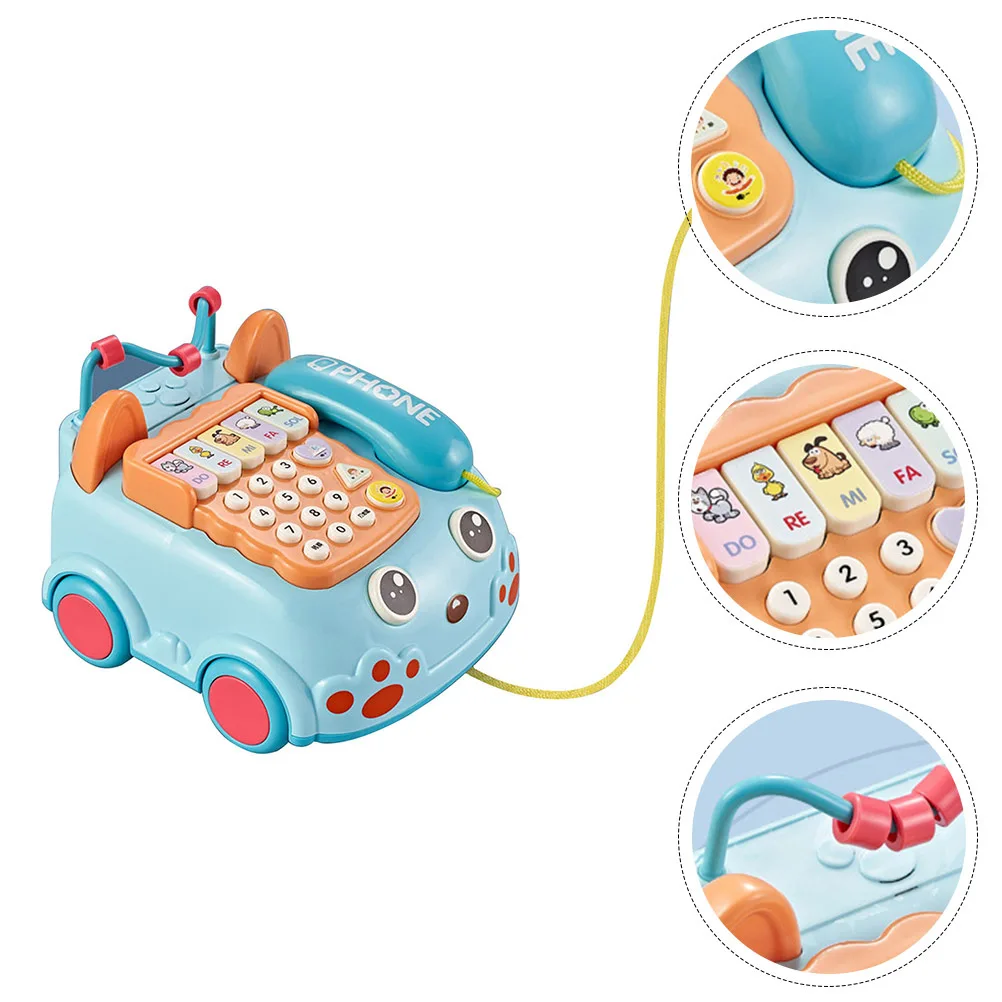 1Pcs Frühen Lernen Maschine Cartoon Fahrzeug Telefon Musik Licht Pädagogisches Spielen Telefon Verbessern Kind Intelligenz Geschenk