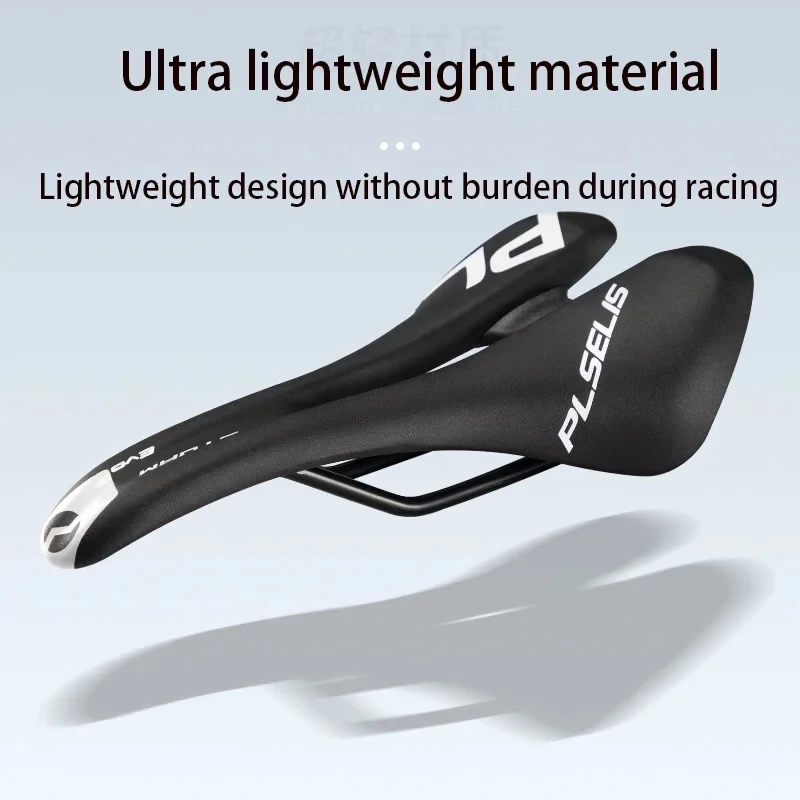 

PLSELIS MTB Hollow Cushion Saddle - Nylon Fiber Racing Seat with Long-Nose Design, Lightweight & Breathable for XC/Trail Riding