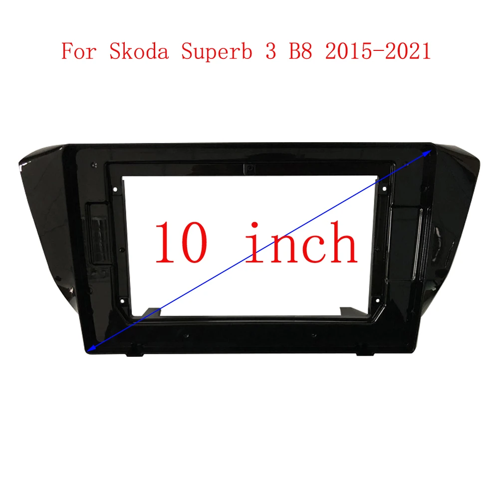 HAOCHEN Car Android Radio Frame For Skoda Superb 3 B8 2015-2021 10 inch 2DIN Fascia Stereo Panel 16PIN Harness Wire Canbus Box