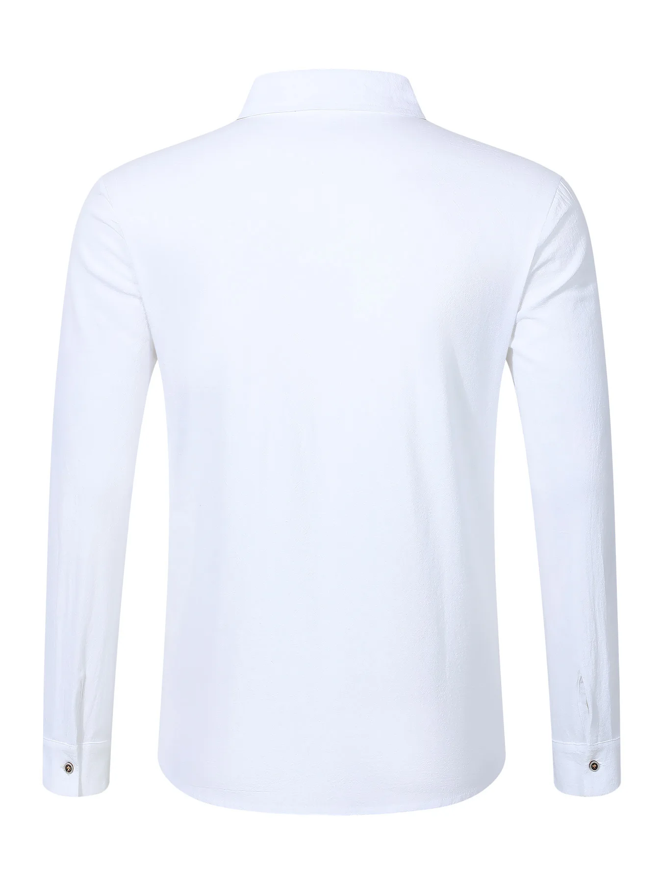 New Spring/Autumn Men's Linen Shirt Long Sleeve Casual Western Style Solid Color Lapel Loose Versatile Fit