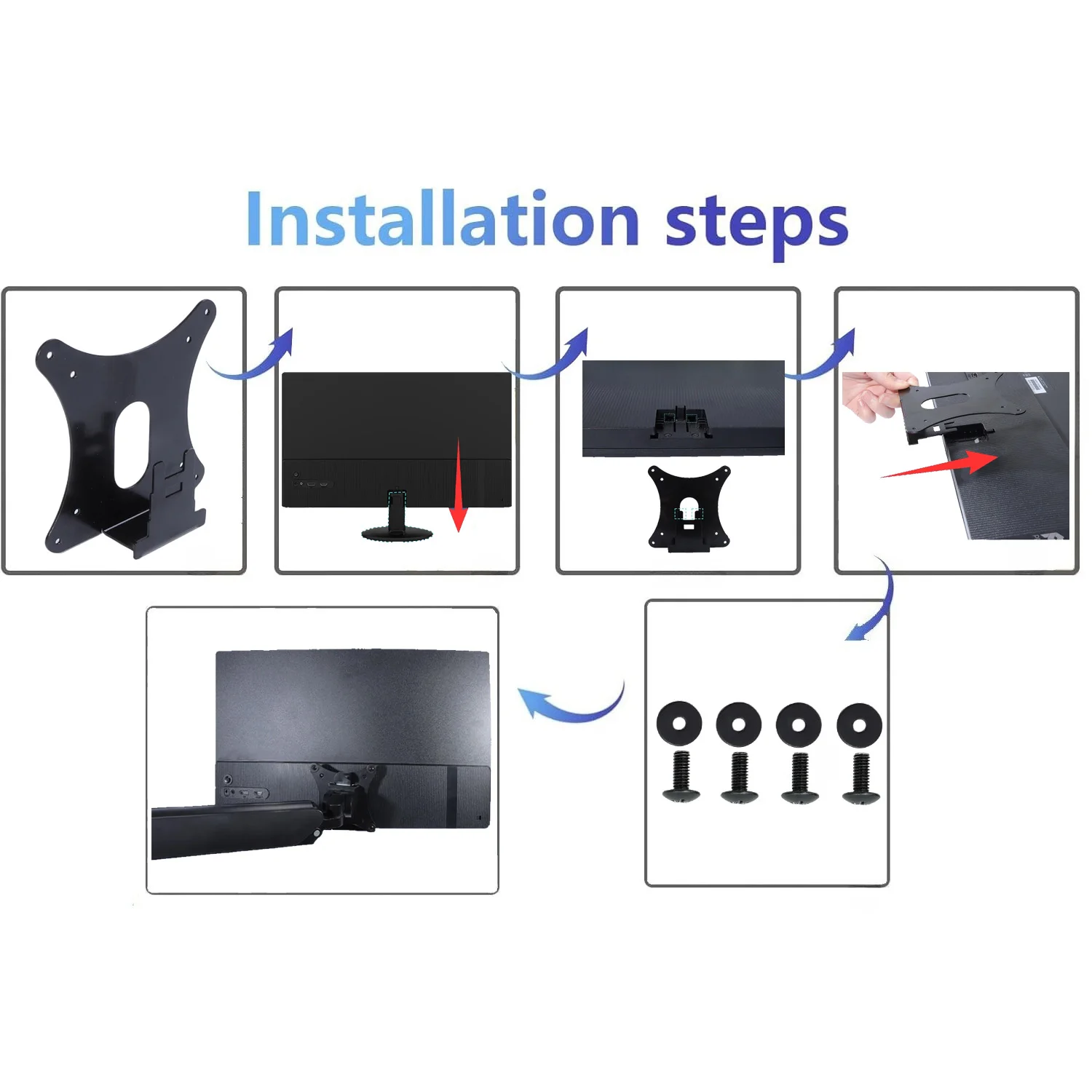 Nowy adapter VESA do monitorów MSI MP242L MP252L MP243L z uchwytem do mocowania na ramionach monitorów VESA 75x75 i 100x100 — zdjęcie produktu 3