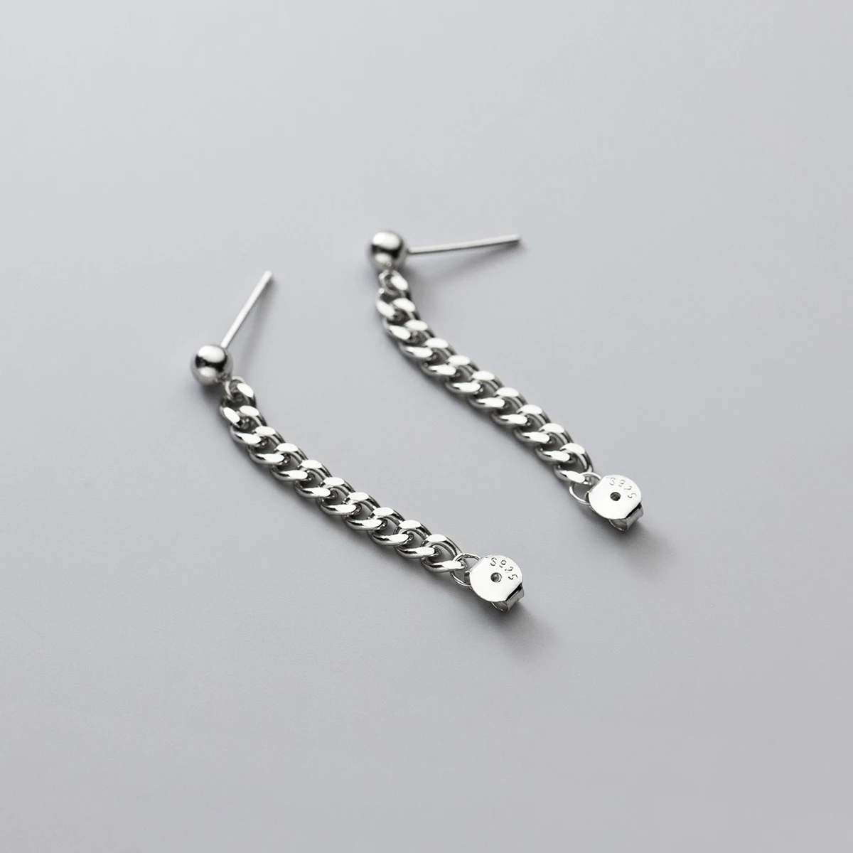 MODIAN 100% 925 Sterling Silver Thick Link Lock Chain Kolczyki sztyfty dla kobiet Mężczyźni Punk Hip Pop Unisex Biżuteria modowa — zdjęcie 6