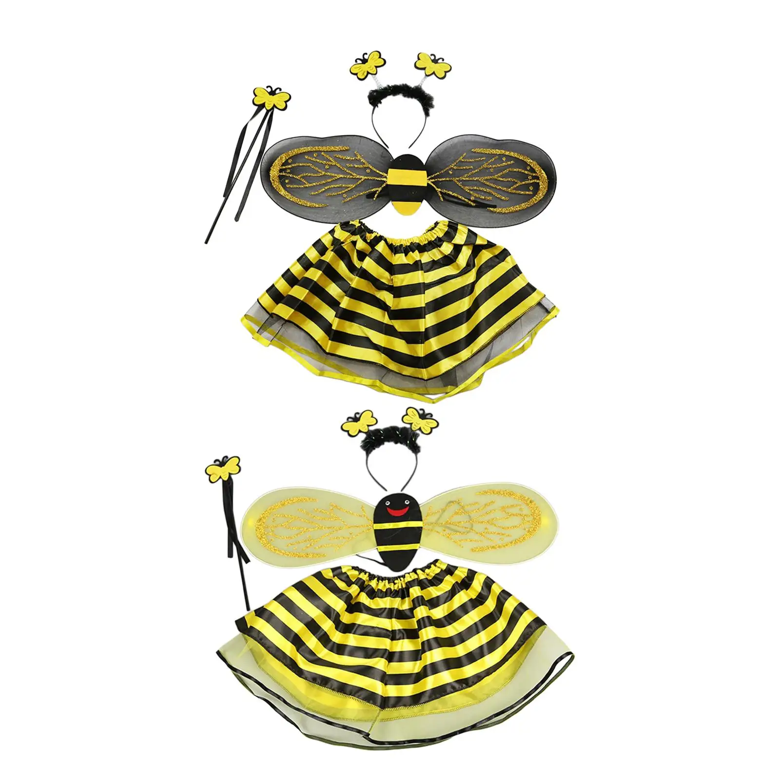 Kinderbijen Kostuum Set, Halloween Bee Cosplay Kleding Kits, Comfortabele Jongens Meisjes Bijen Kostuum Accs Voor Bijen Thema Feesten