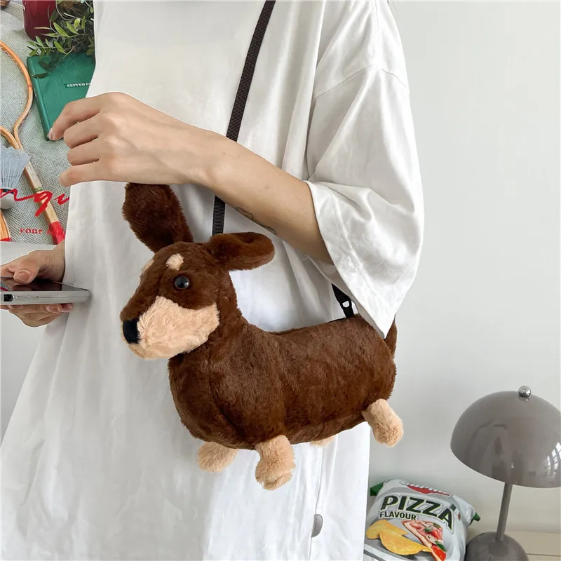 

Cartoon bag plush cute puppy foreign style doll bag 2023 new cute plush crossbody bag