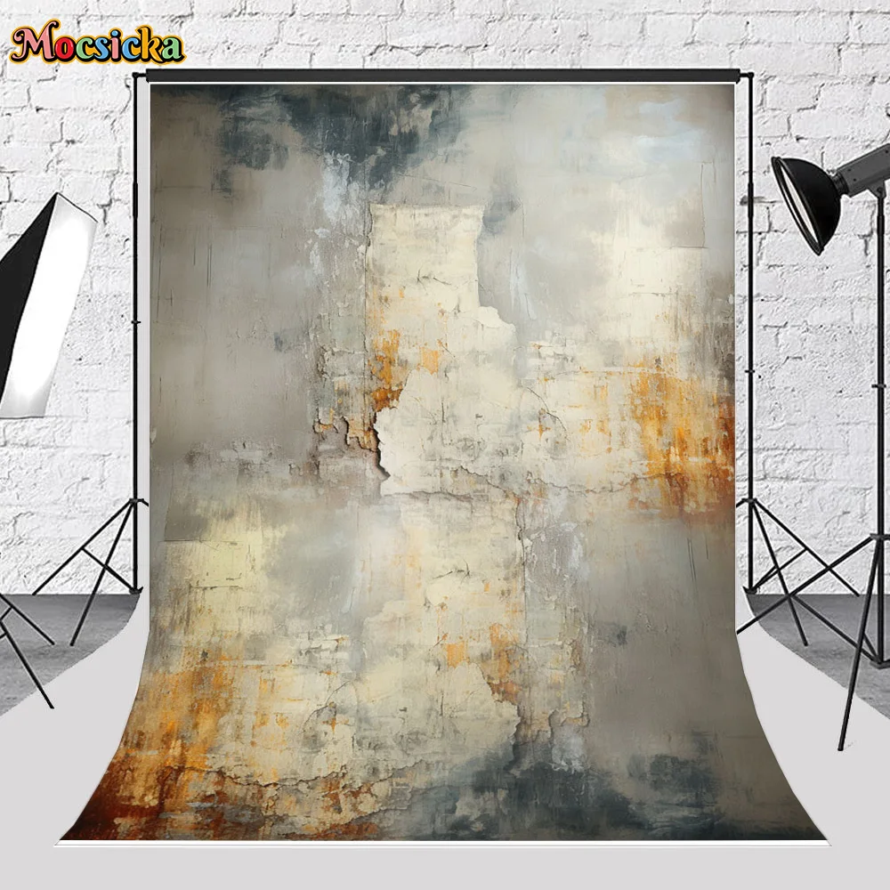 Mocsicka-Estúdio Fotografia Backdrop, parede danificada, mulher maternidade, Retro Art Retrato, Pintura a óleo Textura, Photobooth