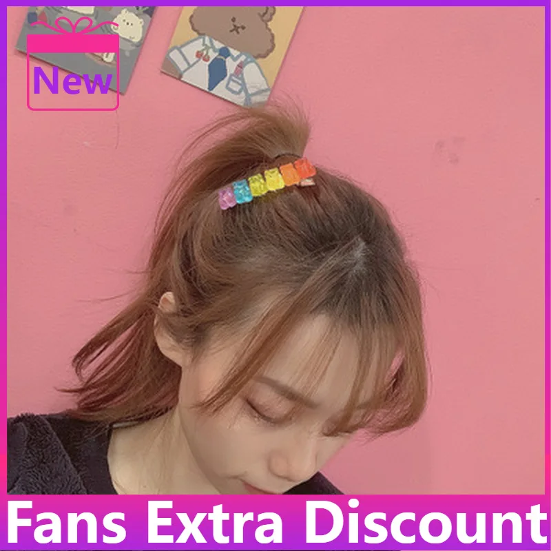 2022 novo estilo coreano doce cor geléia urso grampos de cabelo para meninas barrette headwear hairpins moda acessórios para o cabelo