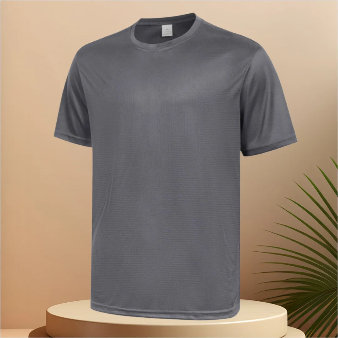 

Men's Summer Running T-shirt, small checkered, Men's jogging T-shirts, loose fit, suitable for sports, fitness, training.