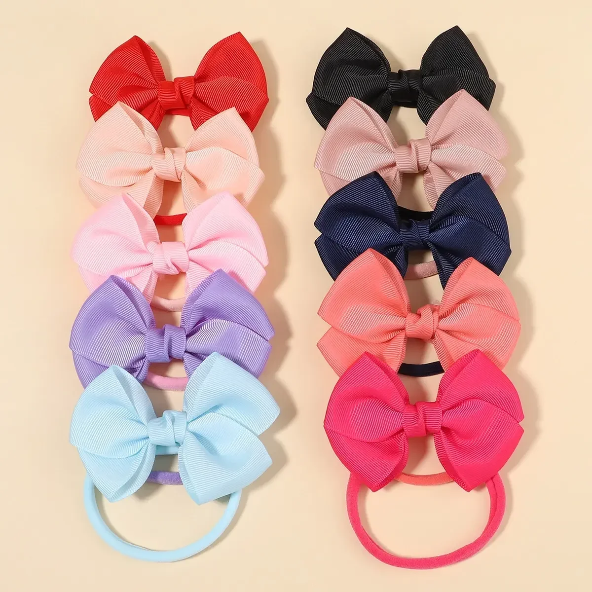 

10Pcs/Set Elastic Hair Bands for Kids Girls Scrunchies Hair Accessories Bow Rubber Band Headdress Baby Hair Rope