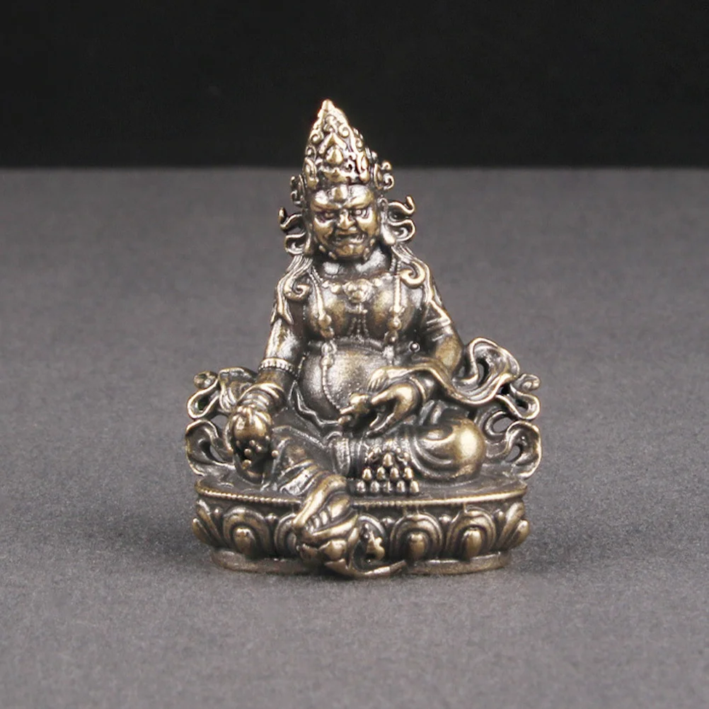

2pcs Buddha Statue Decor Brass Of Wealth Vintage Desktop Ornament For Home Interior Chinese Copper Sculpture Retro Tabletop