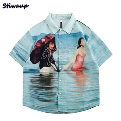 Men's Summer Beach Hawaiian Shirt Man Fashion Woman Large Size Blouses 2023 Short Sleeve Mens Shirts Luxury Designer Brand Top