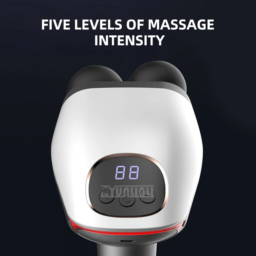 Digital display double-head massage gun fascia instrument muscle relaxation vibrating gun rod massage fitness equipment fascia g