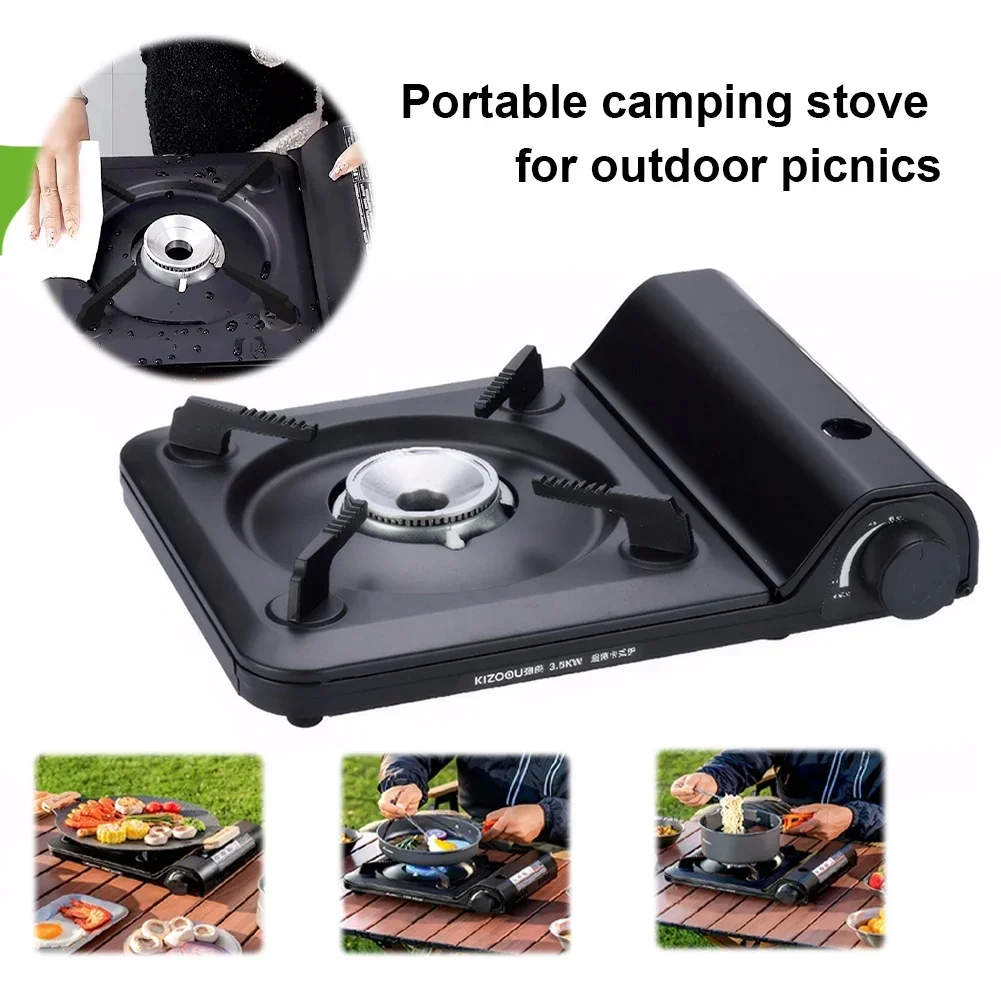 

2025Portable Single Burner Camping Gas Stove - Automatic Ignition Cassette Stove for Indoor Outdoor Cooking Hiking Picnic