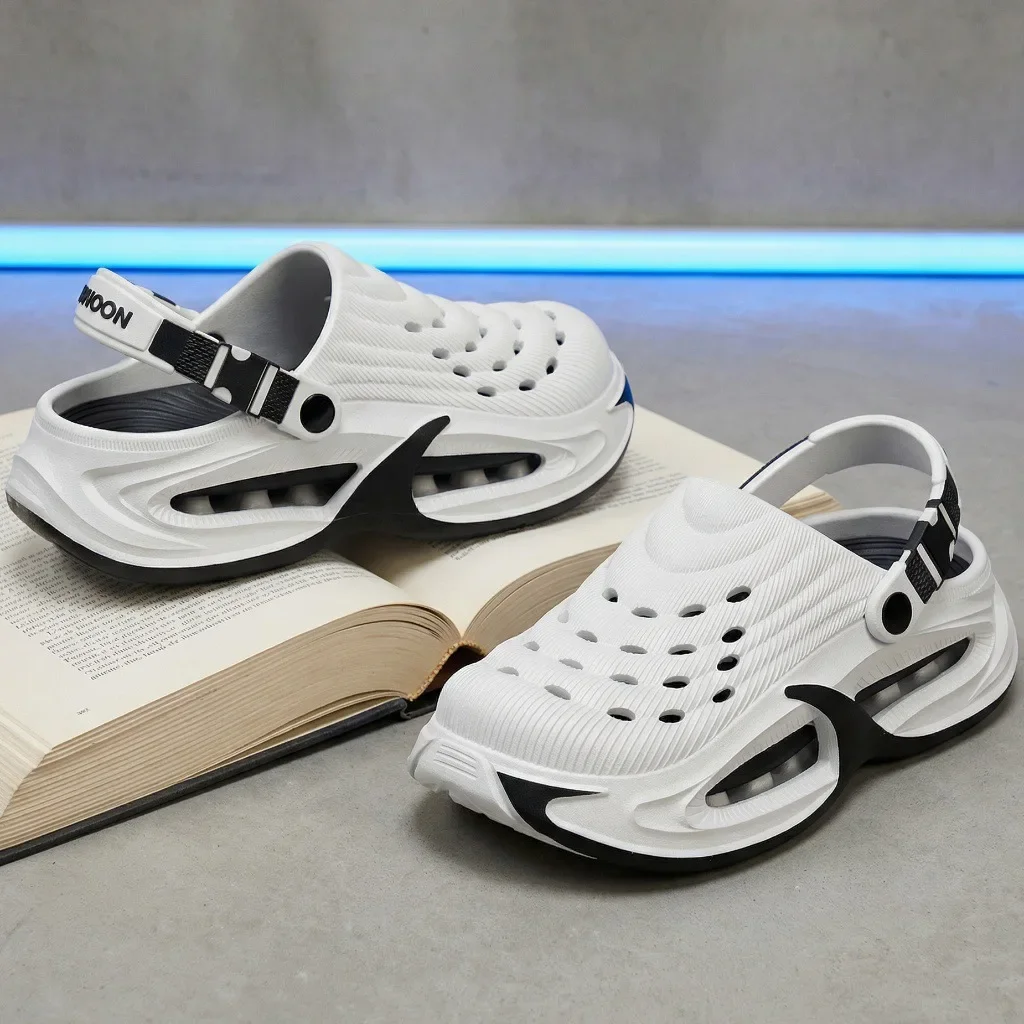 Herren-Clogs für den Sommer, EVA, leicht, weiche Sohle, Wasser- und Strandpantoffeln, rutschfest, verschleißfest, zum Fahren, Dual-Use-Sandalen – Detail 15