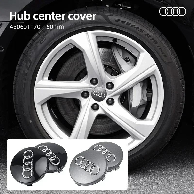 

4pcs 60mm Car Styling Wheel Center Cap Emblem Hub Covers Badge 4B0601170 For Audi A3 A4 A5 A6 A7 A8 S4 S6 A6L Auto Accessories