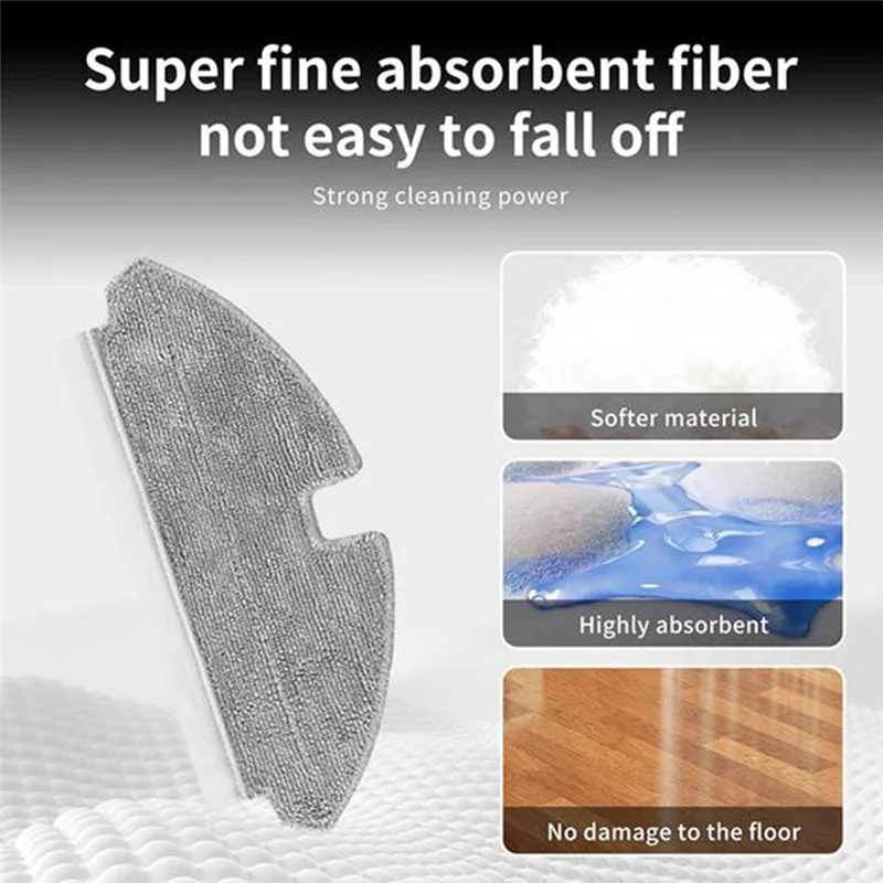 

B98A-Mop Cloth For Dreame Mova M1/Trouver M1 Vacuum Cleaner Parts Efficient Household Cleaning Accessories 8PCS