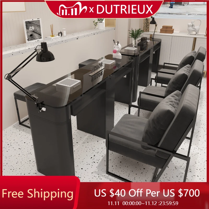 

Высокое качество, минималистичный стол для ногтей, Mesa для приема, скандинавский современный маникюрный стол, роскошная черная мебель для салона Nageltisch