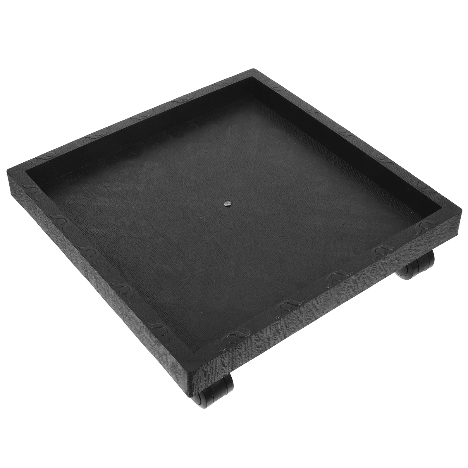 

Planters Square Tray Bonsai Roller Holder Pallet Flower Pots Base Black Movable Rolling Rack