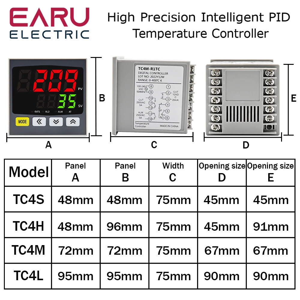 New Intelligen Digital PID Thermostat SSR Relay Output Universal Input Heating Cool Temperature Controller Regulator 110V 220VAC