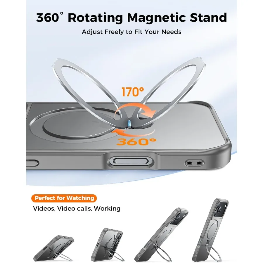 حامل مغناطيسي 360 درجة متوافق مع حافظة iPhone 17 Pro Max لهاتف 6.9 موديلات حماية من السقوط عسكرية مقاومة للصدمات وشفافة #2