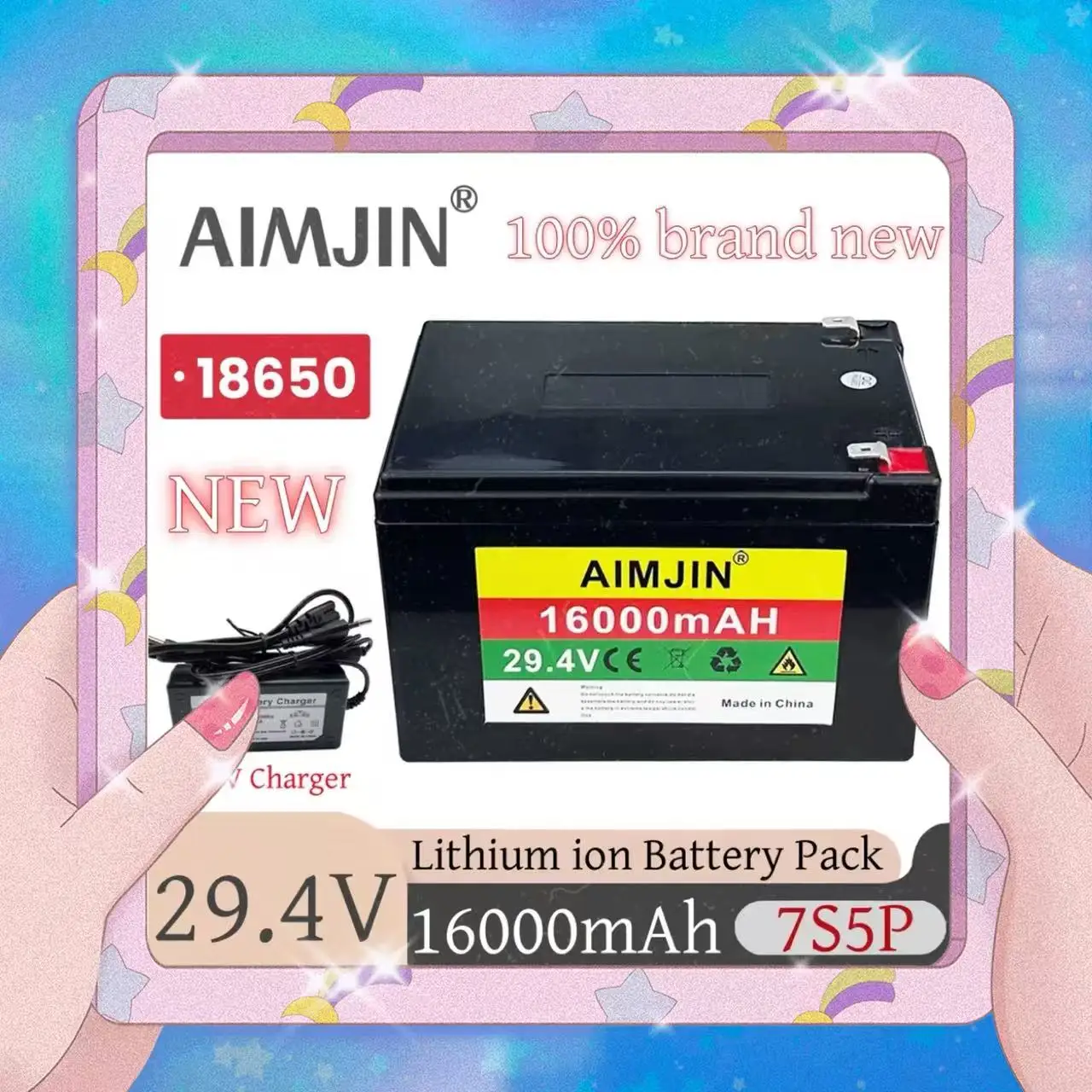 

18650 29.4v 16000mAh Large-Capacity 7s5p Li-ion Battery Has Built-In BMS And DC For Outdoor LED Lights And Mobile Phones etc