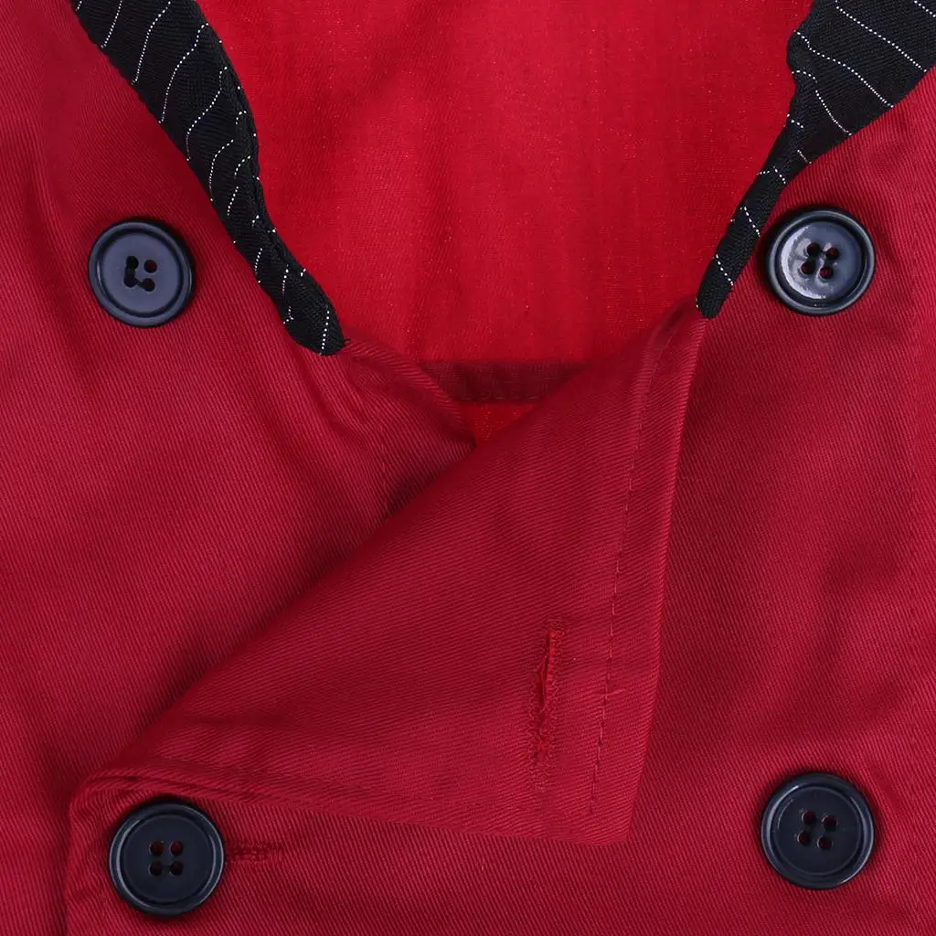 Unisex Stand Collar Double Breasted Long Sleeve Chef Jacket Coat