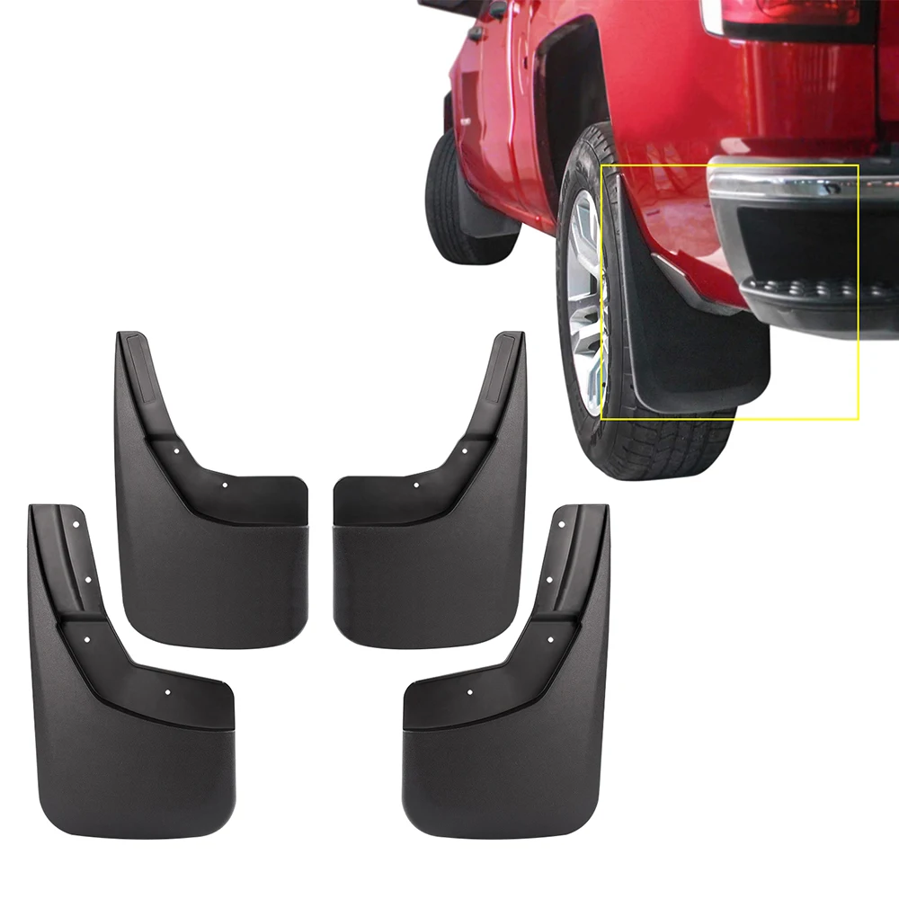 

4pcs Mud Flaps Accessories For Chevrolet Silverado 1500 2500 3500 High Country 2015 2016 2017 2018 Mudguard Fender Accessories
