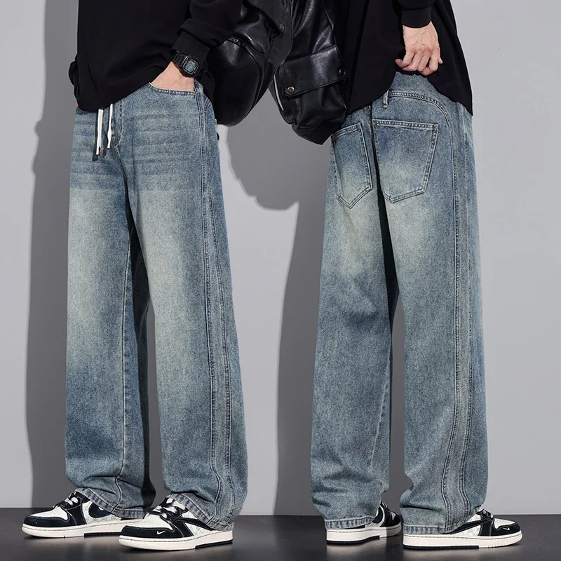 

Осень/зима 2022, новые молодежные модные джинсы с полной эластичной толщиной, неэластичные прямые джинсы