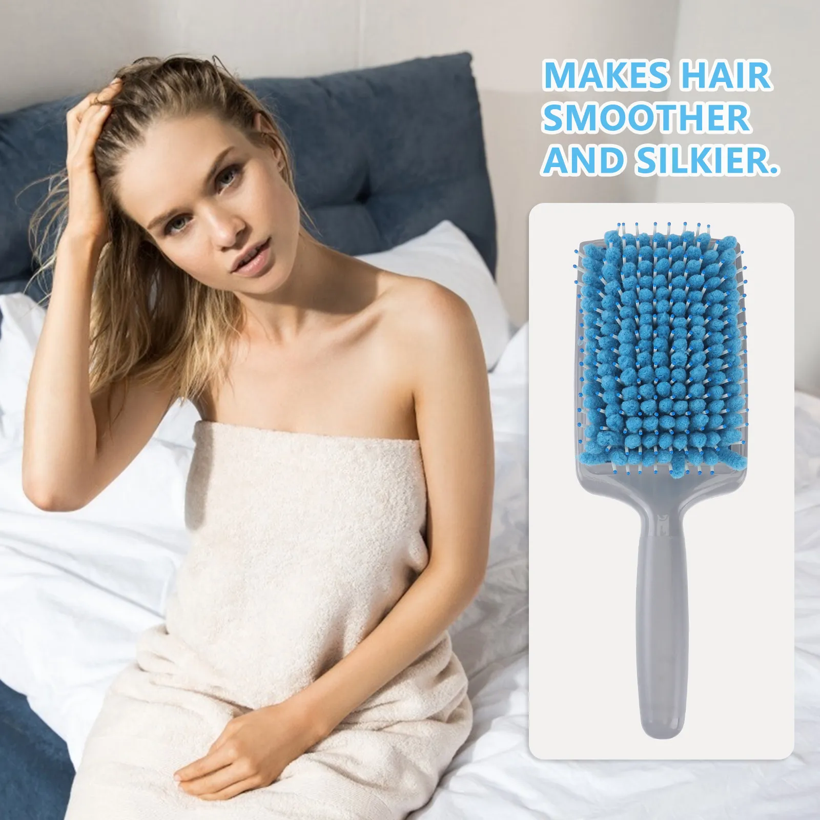 Hair Stylist Recommended Drying Brush with Fabric Plastic Bristles Smooths Hair Quickly Suitable Short Medium Length Eco