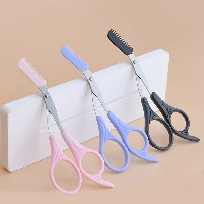 Eyebrow Trimmer Scissor Beauty Products For Women Eyebrow Scissors With Comb Stainless Steel Makeup Tools Beauty Scissors