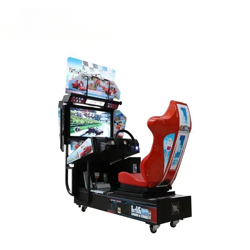 

Factory Coin Operated Arcade Car Full Motion Simulator 4d Driving Game Machine Cockpit Outrun 32 Car Sim Racing Games Simulator