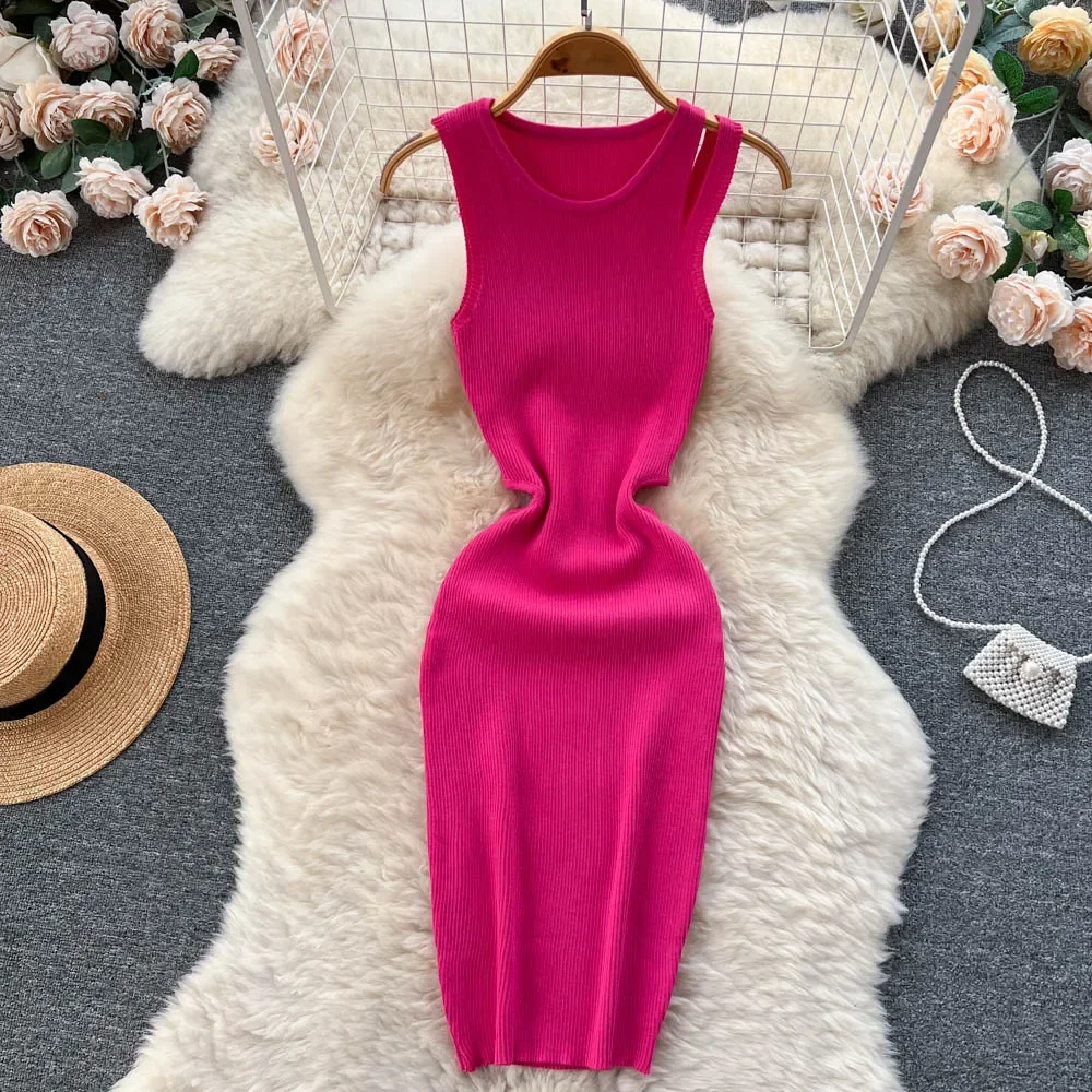 المرأة مطاطا أكمام محبوك فستان قصير الصيف مثير قطع الخصر حزمة التفاف الوركين فستان قصير السيدات فستان الشمس الطرف #3