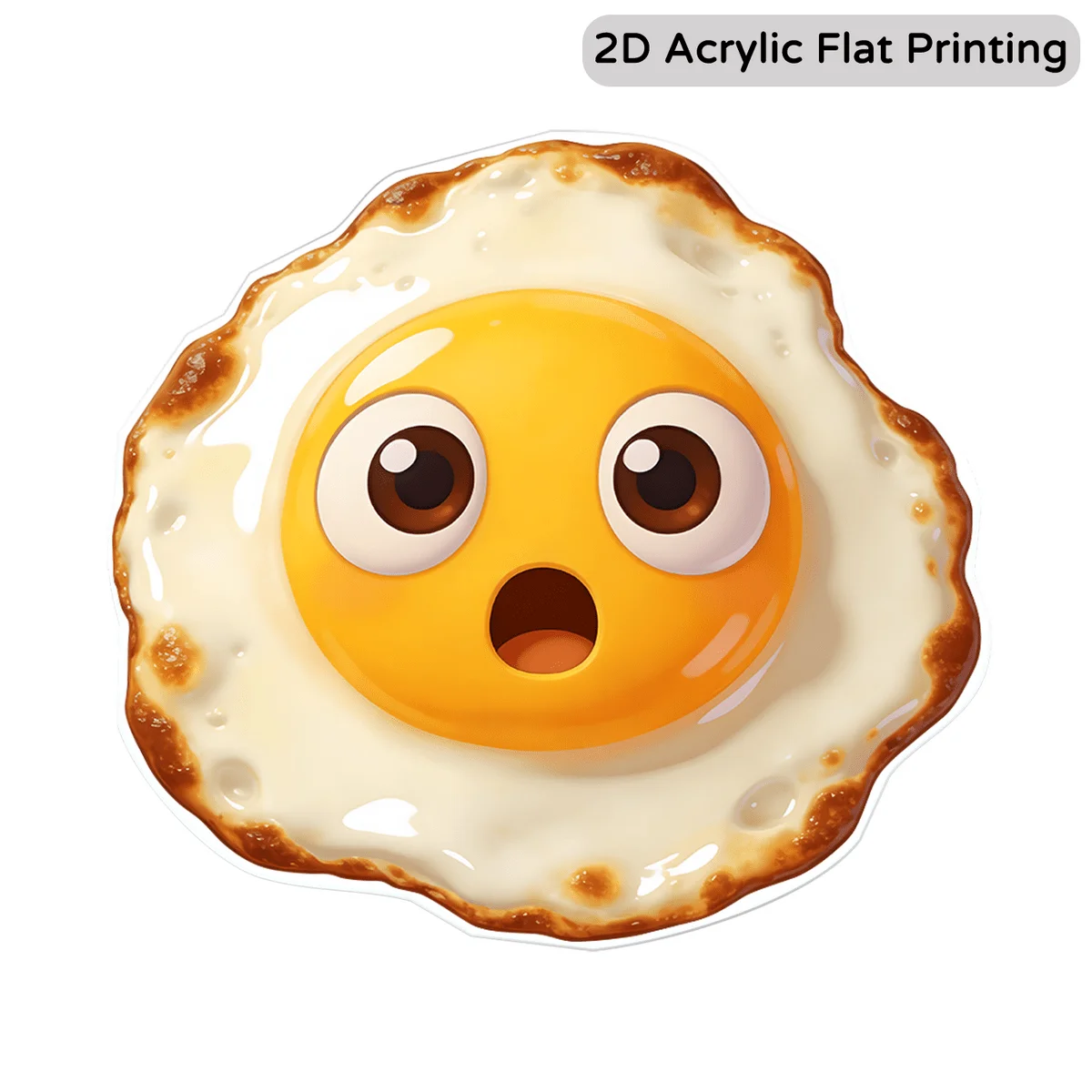 2D Acrylic Fried Egg Magnet, Cute Fridge & Furniture Decor, Fun Cartoon Ornament & Gift for Food Enthusiasts