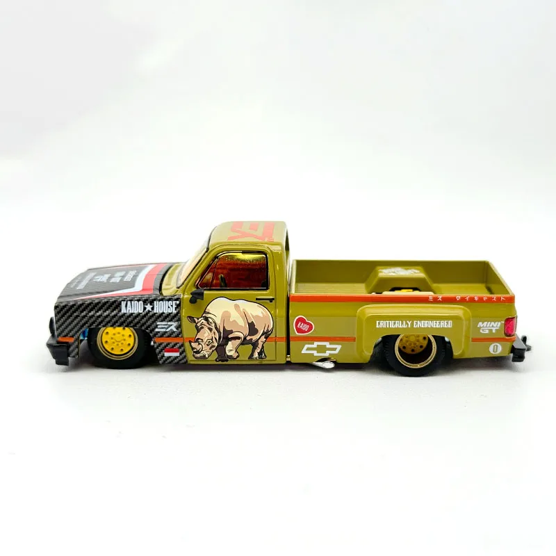 MINIGT 874 KHMG153 en stock 1:64 Silverado Sumatran Rinoceronte Capri Hot Rod Shadow Puppet Diecast modelo de coche Kaido House