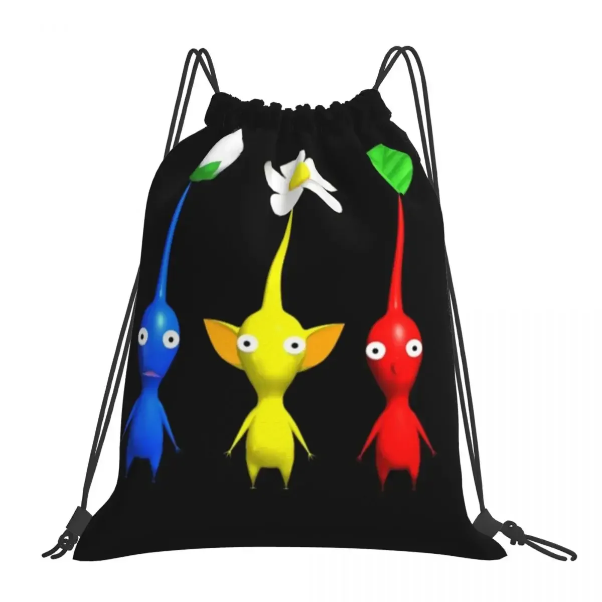 

Pikmin Characters Backpacks Casual Portable Drawstring Bags Drawstring Bundle Pocket Sundries Bag BookBag For Travel School