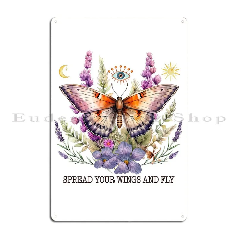 Spread Your Wings And Fly Metal Plaque Bar Decoration Pub Printing Customize Tin Sign Poster