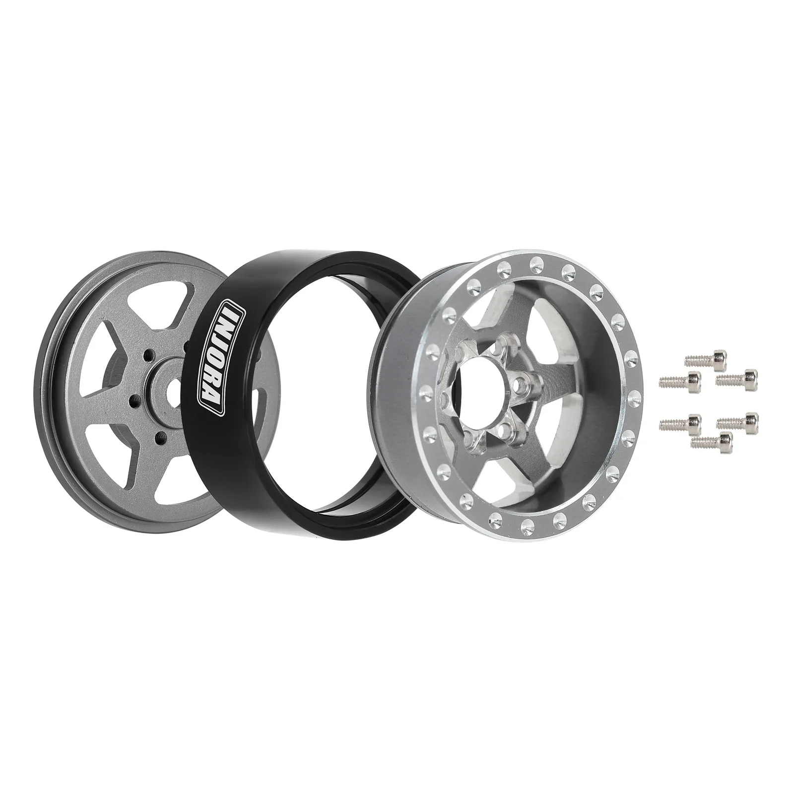 Aluminium 1.0 Plus Beadlock Wheel Rims for 1/24 1/18 RC Crawler SCX24 TRX4M FCX24 (W1104 W1105 W1106)