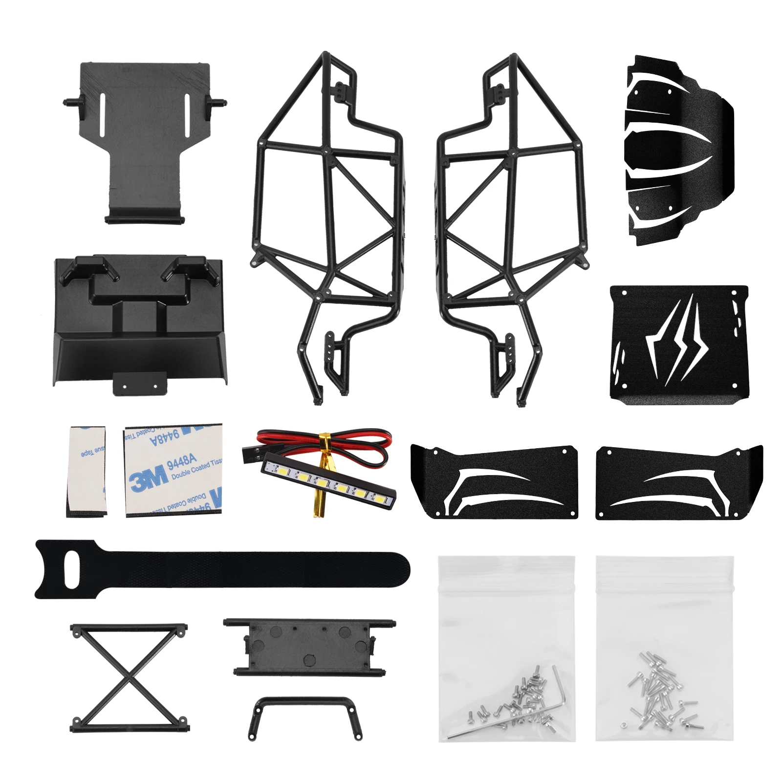 INJORA Nylon Rock Buggy Body Shell Chassis Kit for 1/24 RC Crawler Car Axial SCX24 C10 JEEP JLU Bronco Base Camp Upgrade Parts