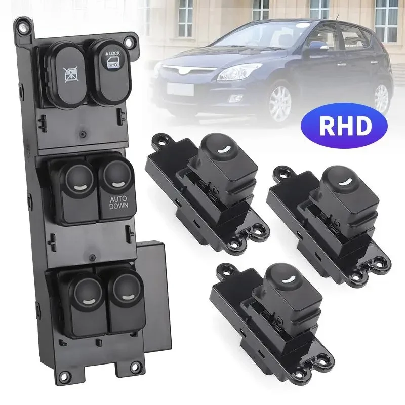 RHD 93570-2L910 93580-2L010 for Hyundai i30 FD 2007-2012 Hatchback Wagon  Front Right Master Window Switch & Rear Switch Button