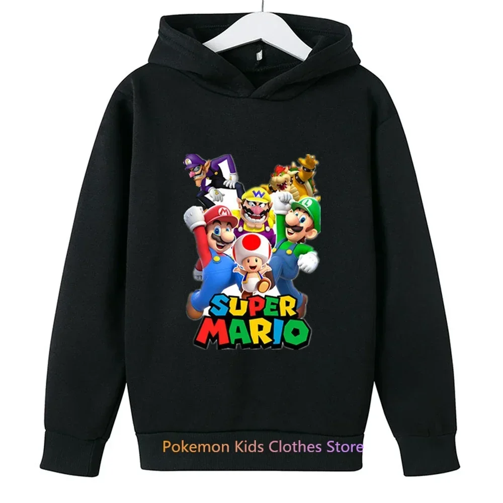 Fashion Hot Game Super Mario bros Hoodies Kids Sweatshirt Long Sleeve Clothes for Teens Boys Girls 3-14Years Child Pullover