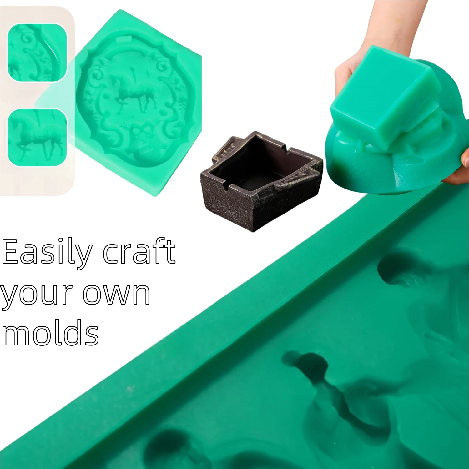 32OZ/6.76OZ Silicone Mold Making Kit, Super Elastic Liquid Silicone for Mold Maker, Fast Cure Purple Silicone Rubber for Casting view 6