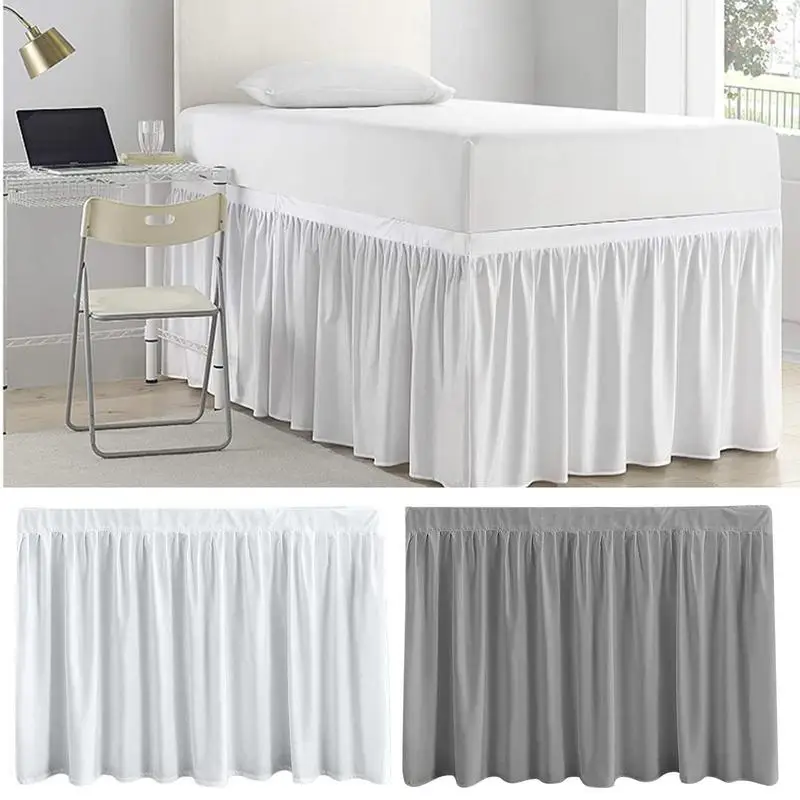 Ruffled Bed Skirt Dorm Bed Skirt Bedroom Essentials Bed Cover Protector bed sheet bedspread mattress cover Washable for Bedroom