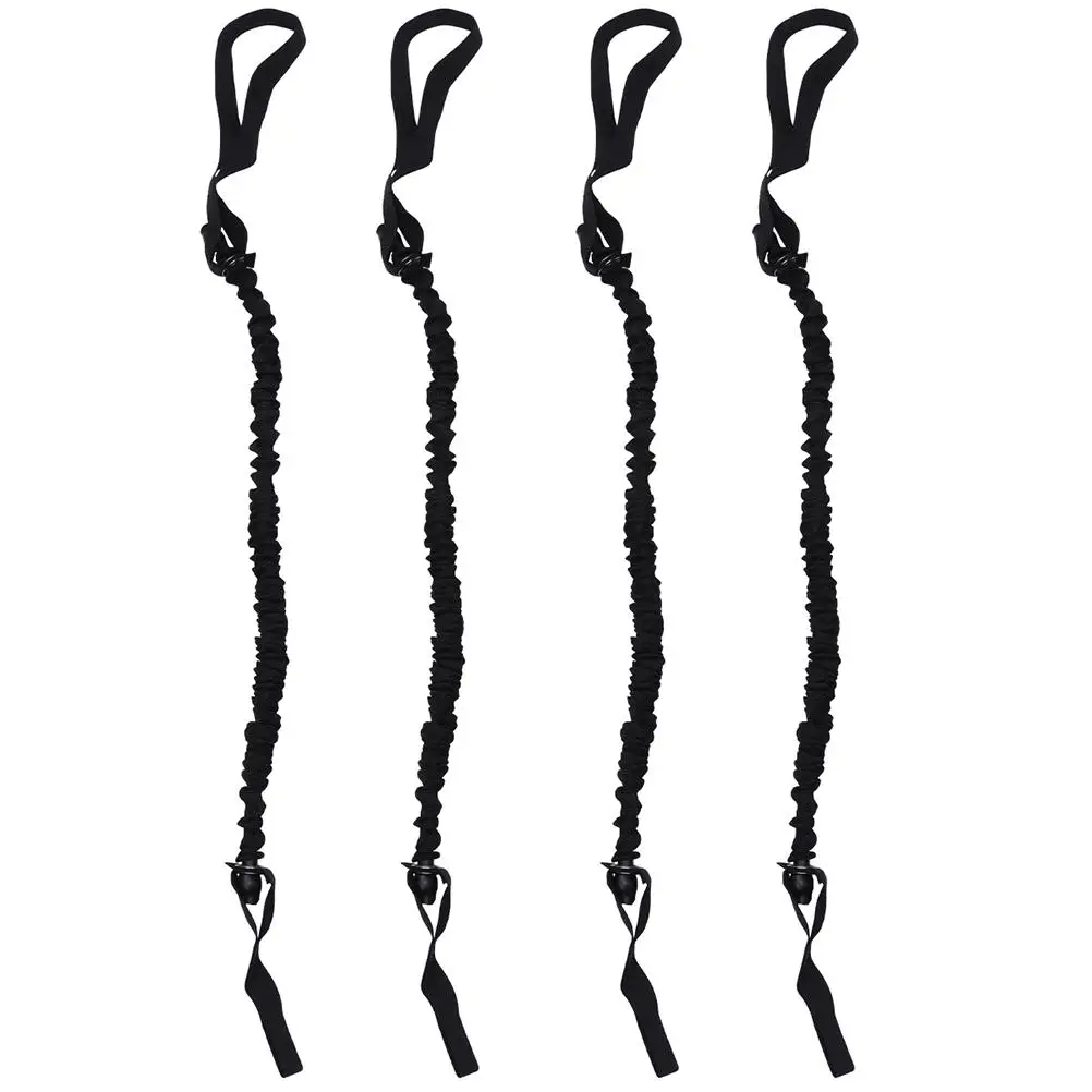 

4 Pcs Abdominal Wheel Elastic Strings Black 4 Ropes Exercise Fitness Home Gym Ab Roller Pull Ropes Resistance Training