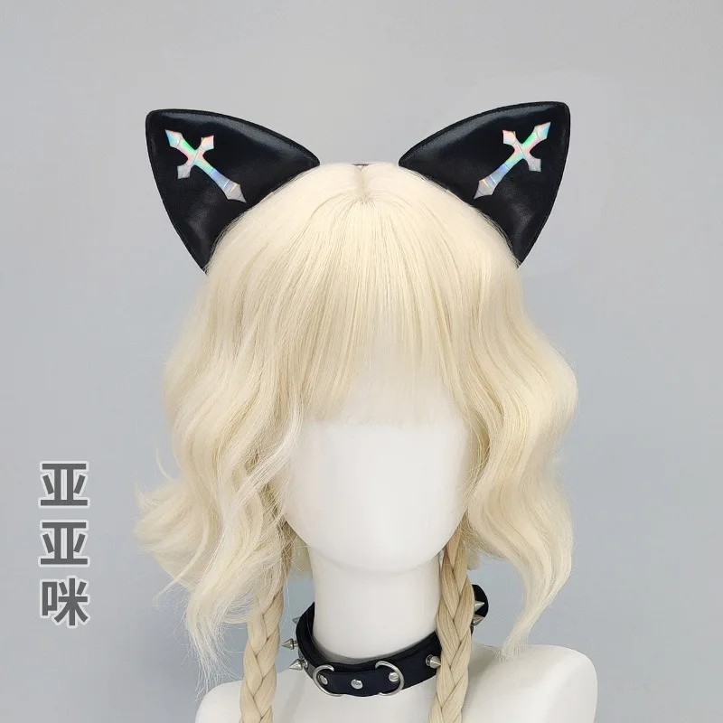 Lolita สัตว์แมวฟ็อกซ์หูผม Hoops คอสเพลย์ Gothic CROSS Dark สไตล์ Hairband สาวฮาโลวีนอะนิเมะ Headbands Headwear