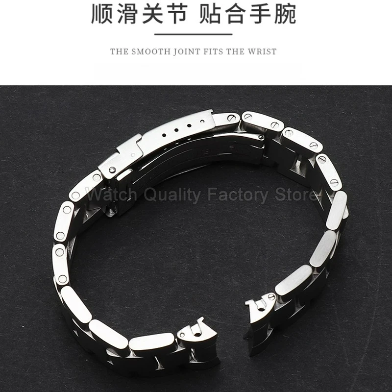 22mm Stainless Steel Watch Strap for Breitling Superocean Challenger Avengers Arcuate Interface Wear Resistant Luster Advantage view 6