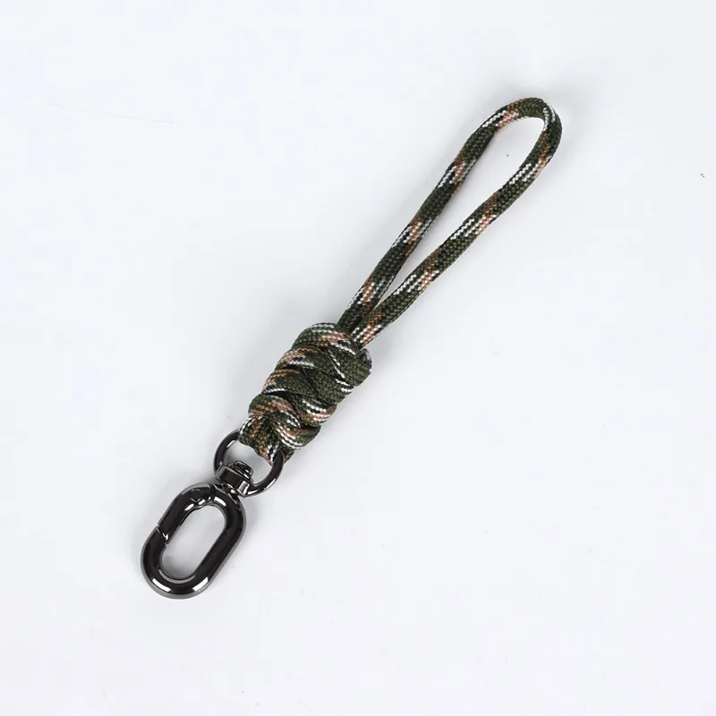 Handwoven Anti-Loss Lanyard with Metal Clip Short Strap for Phone Grip Bag Zipper Camera Men Fashion Short Keychain Organizer