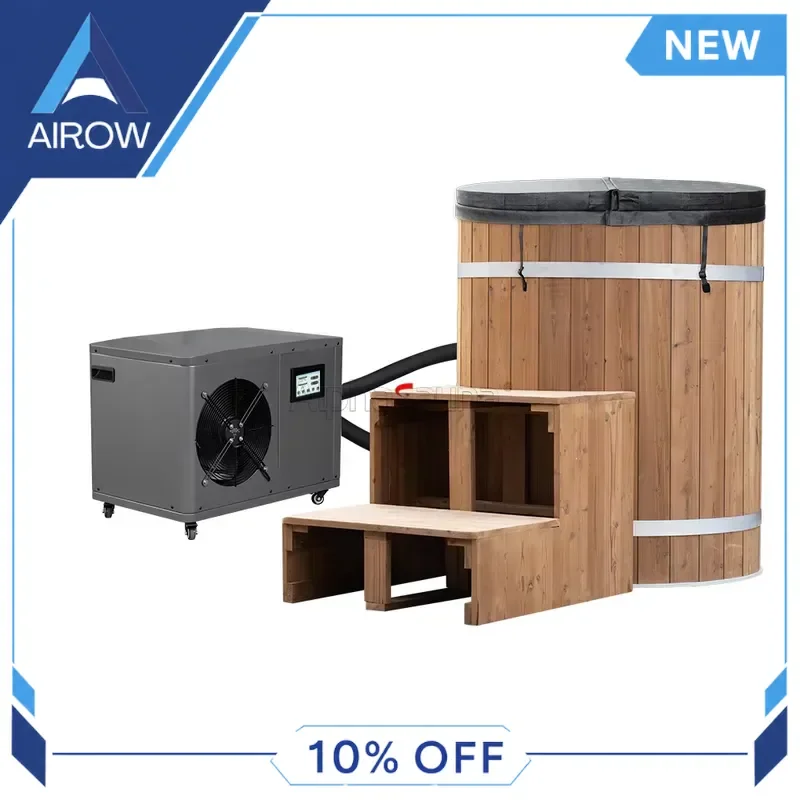 for Canadian Cedar 2 Person Wooden Cold Plunge Tub Hot Tub Combo Outdoor Spa Bath for Couples Home Garden Relaxation