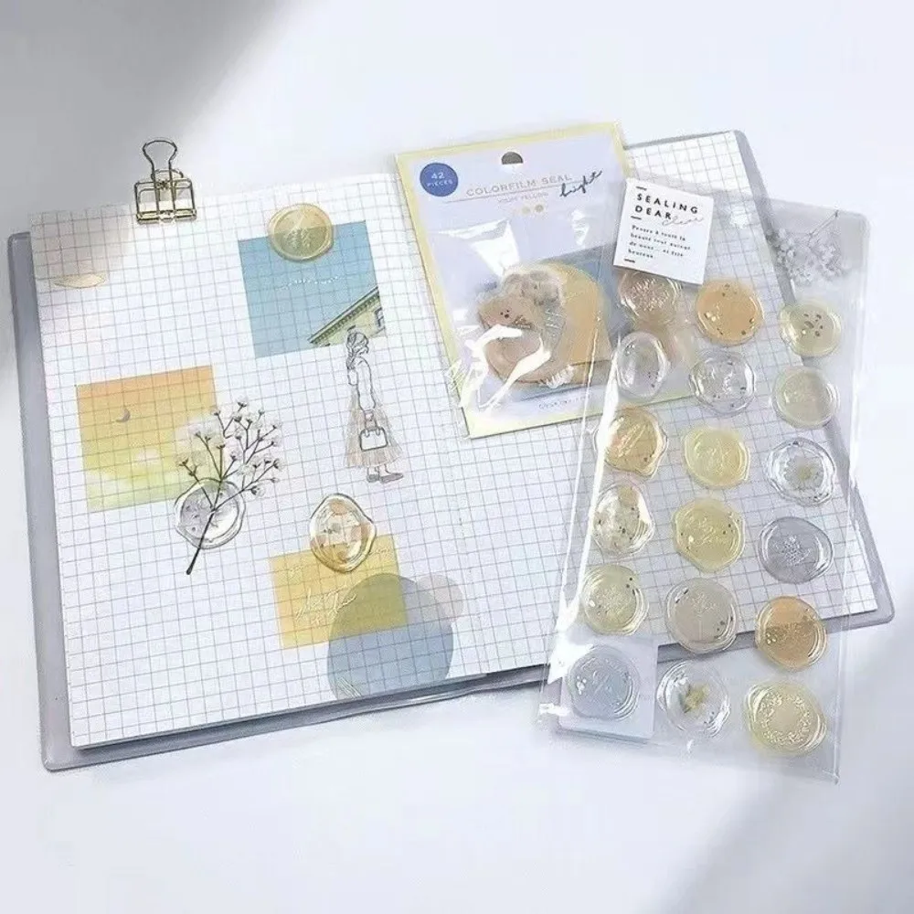 Retro Wax Seal Sticker Floral European Style Wax Stamp Seal Sticker Waterproof 3D Crystal Embossed Seal Sticker