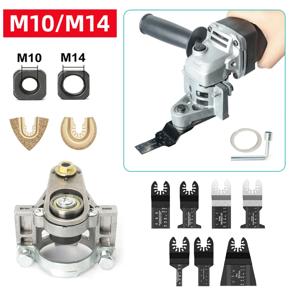 

Angle Grinder Conversion Universal Head Adapter One-piece M10 M14 Thread for 100 125 Type Polisher Polishing Oscillating Tool